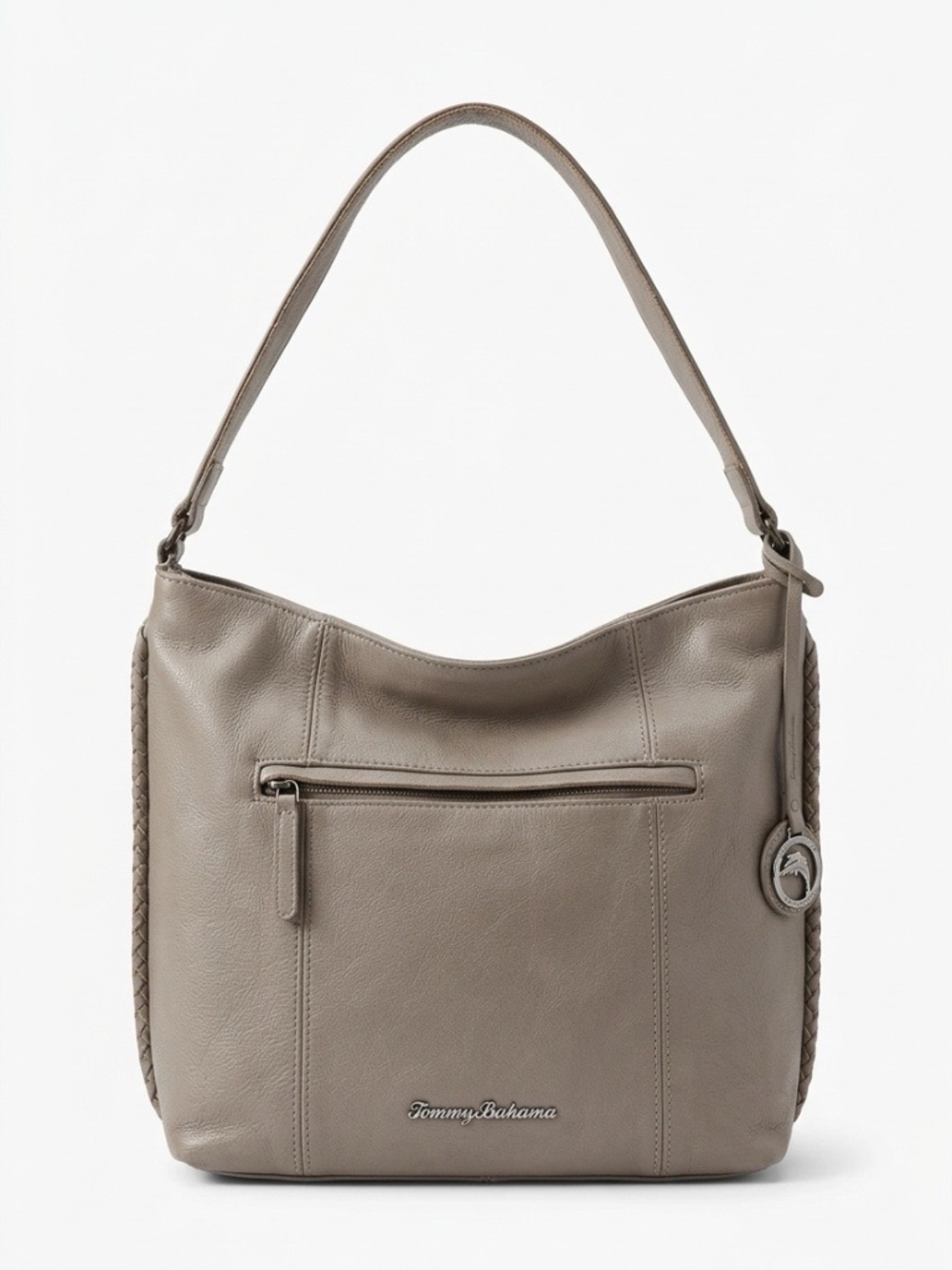 Tommy Bahama Grey leather shoulder bag 🌟
